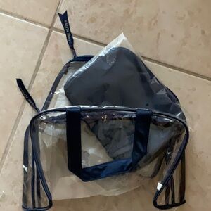 Anne Klein Clear Purse and Cosmetic Bags (3 Pieces)